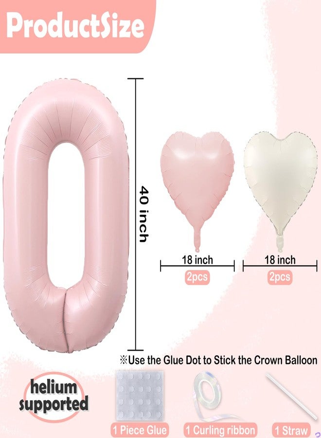 Florisland Pink 1 Balloon Number Pastel Pink 1st Birthday Party Decorations for Girls, 40inch Big Dusty Pink Balloon Foil Mylar 1 Birthday Balloons for First Anniversary Decorations (Number 1 Balloon) - Image 2